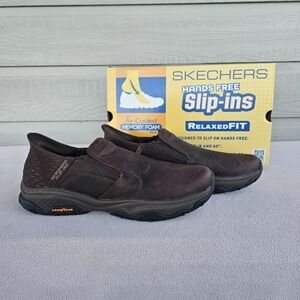 Skechers Craster Lanigan Men SZ 10 Slip Ins Relaxed Fit Shoes Slip-On Brown